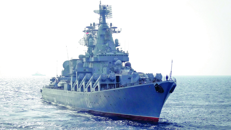 السفينة «موسكفا» التي أغرقتها الصواريخ الأوكرانية. أرشيفية