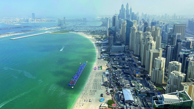 مشروع «مشدّ دبي» الضخم يمتد على مساحة 600 كيلومتر مربع في المياه الإقليمية لدبي. أرشيفية