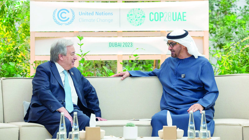The Head of State discusses with the Secretary-General of the United Nations the “COP28” agenda