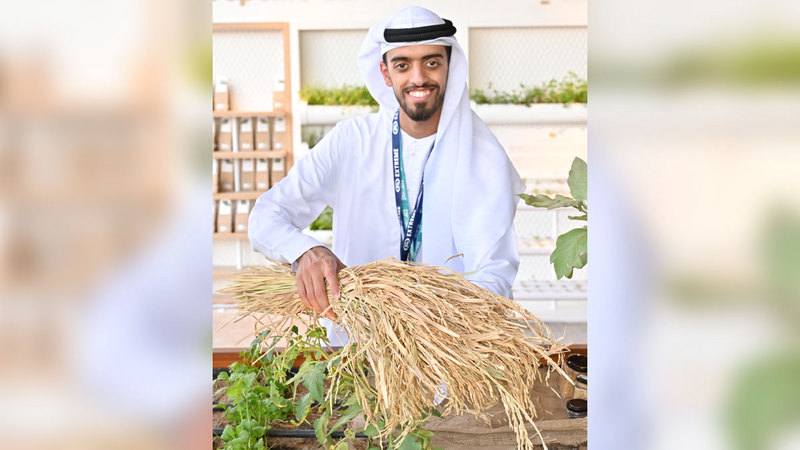 يأمل سعيد أن تكون مشاركته في &laquo;كوب 28&raquo; دافعاً نحو تحقيق حلمه بتصدير منتجات مزارعه العضوية إلى الخارج. تصوير: يوسف الهرمودي