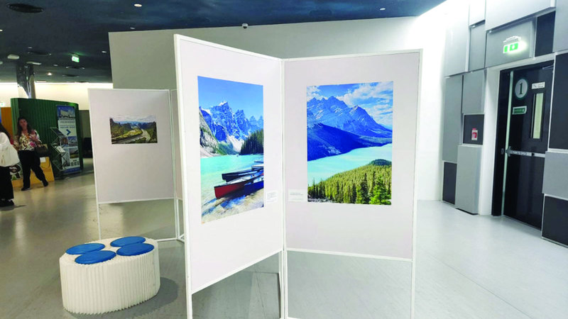 المعرض يركز على وجهات نظر الشباب إزاء قضية تغير المناخ. تصوير: يوسف الهرمودي