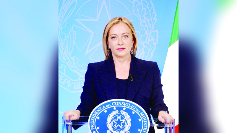 اليمينية جورجيا ميلوني تولت منصب رئيسة وزراء إيطاليا بعد الفوز في الانتخابات. أرشيفية