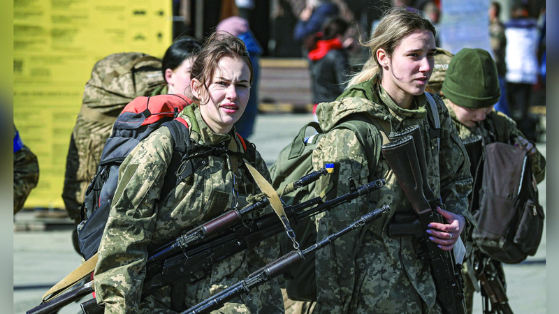 الكثير من النساء انضممن إلى الجيش للقتال ضد الروس. أرشيفية