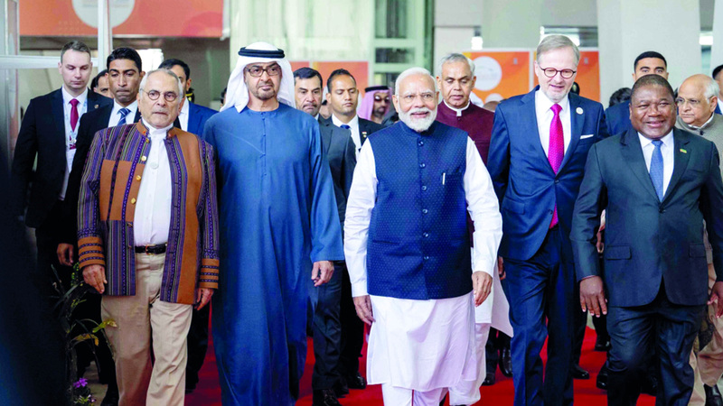 رئيس الدولة خلال مشاركته في قمة «غوجارات» تلبيةً لدعوة من رئيس وزراء جمهورية الهند ناريندرا مودي. وام