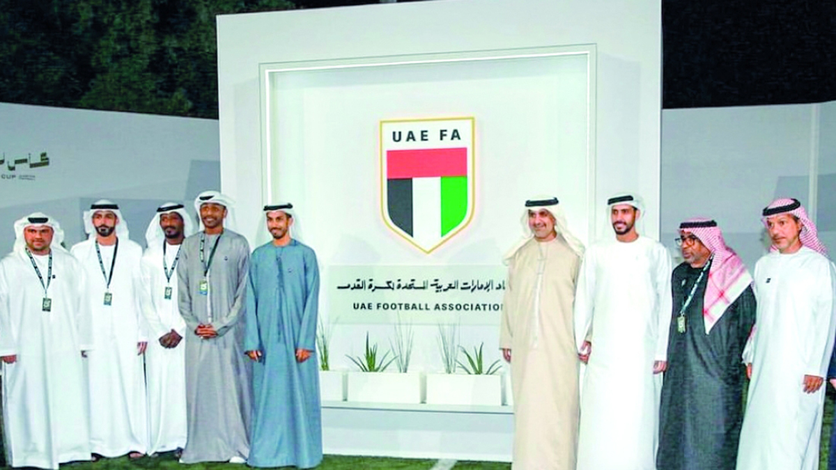 خلال الإعلان عن الشعار الجديد لاتحاد الكرة. الإمارات اليوم