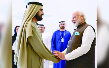 الصورة: محمد بن راشد يلتقي ناريندرا مودي.. ويؤكّد عمق العلاقات الإماراتية - الهندية