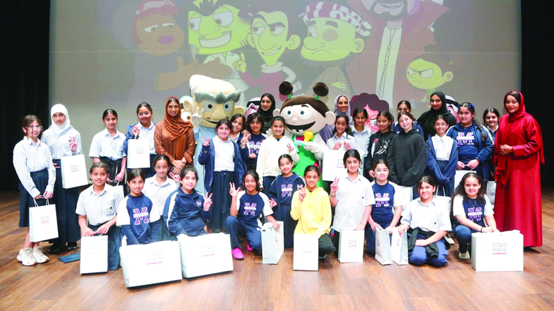 شخصيات &laquo;شعبية الكرتون&raquo; حضرت أيضاً خلال الزيارة. من المصدر