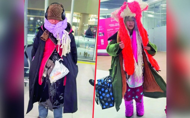 الصورة: صينيون يرتدون الكثير من الملابس للتهرب من رسوم الطيران