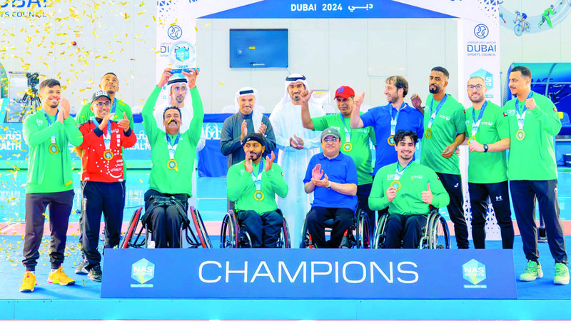 من تتويج فريق «شرطة دبي» بلقب البطولة. من المصدر