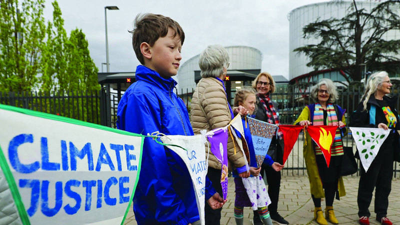 تظاهرة أمام المحكمة  الأوروبية يوم النطق بالحكم. أرشيفية