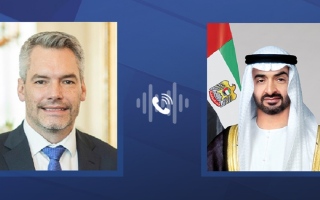 الصورة: رئيس الدولة يتلقى اتصالاً هاتفياً من مستشار النمسا بحثا خلاله العلاقات الثنائية وتطورات الأوضاع