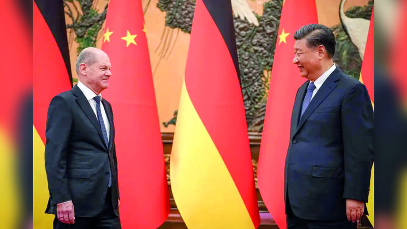 لقاء شولتس مع شي ركز على الترويج للتجارة والاستثمار بين الصين وألمانيا. من المصدر
