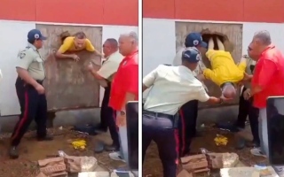 الصورة: شاهد.. سجناء في فنزويلا حفروا نفقا لمدة سنة ونصف للهروب.. وقادهم في النهاية لمكز شرطة (فيديو)