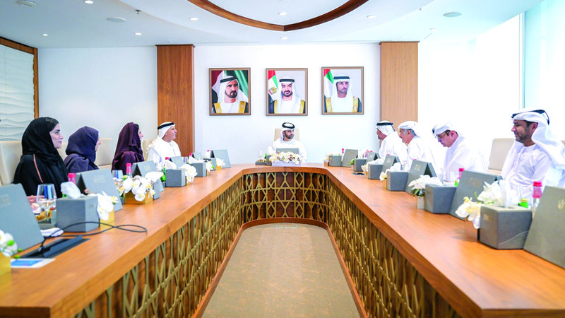 منصور بن محمد ترأس اجتماع مجلس دبي الرياضي. من المصدر