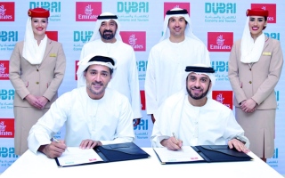 الصورة: توقيع شراكة استراتيجية بين «الاقتصاد والسياحة» و«طيران الإمارات»             