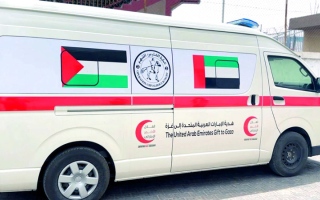 الصورة: «الفارس الشهم 3» تُسلم سيارة إسعاف وجهاز أشعة لوزارة الصحة في غزة