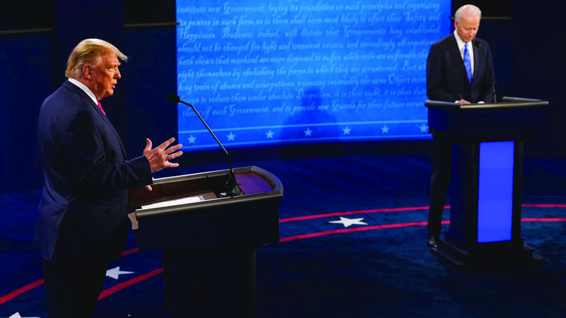 يفسر كل من بايدن وترامب الوضع الاقتصادي وفقاً لمصلحته. أرشيفية