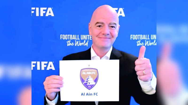 رئيس الاتحاد الدولي جياني إنفانتينو هنّأ نادي العين بمناسبة فوزه بدوري أبطال آسيا. من المصدر