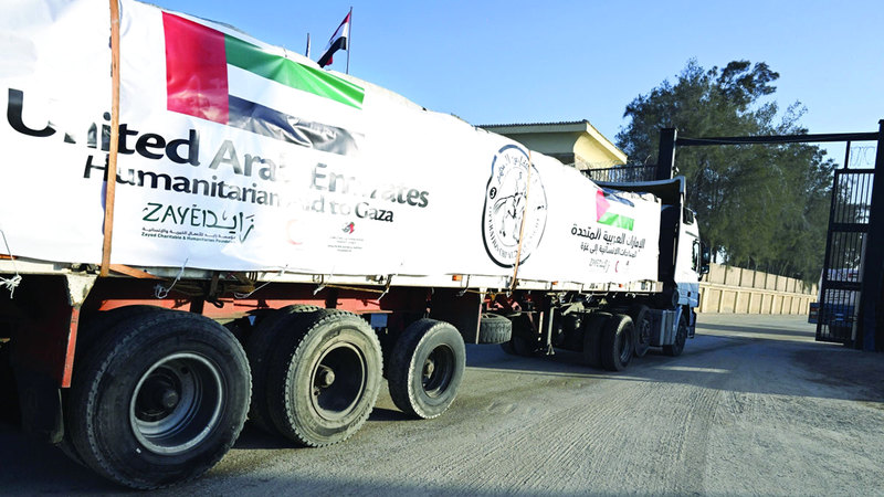 &laquo;الفارس الشهم 3&raquo; قدمت عشرات الآلاف من أطنان المساعدات العاجلة للأشقاء في غزة. أرشيفية