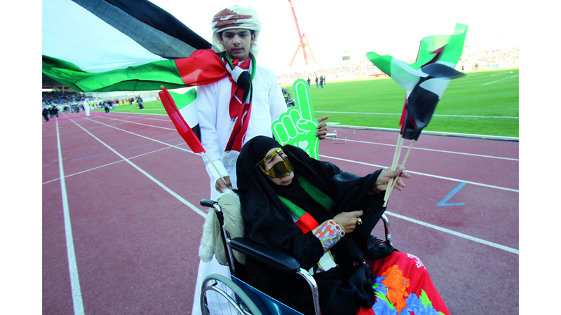 أم علي خلال مشاركة سابقة في &laquo;خليجي 21&raquo; في البحرين. الإمارات اليوم