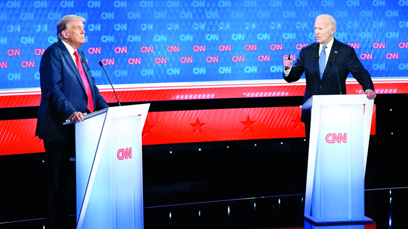 بايدن انسحب من الانتخابات بعد أداء بائس في المناظرة أمام ترامب. أ.ف.ب