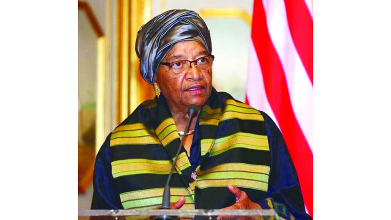 رئيسة ليبيريا السابقة إلين جونسون سيرليف. رويترز