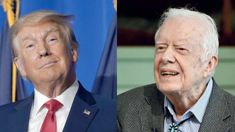 ترامب سخر من كارتر في كثير من الأحيان ووصفه بأنه «أسوأ رئيس » في التاريخ باستثناء بايدن. أ.ب