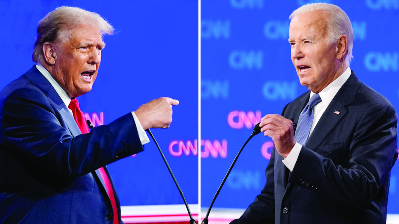 بايدن يحاول جعل نفسه بطلاً للديمقراطيين قبل تولي ترامب الرئاسة. أ.ب