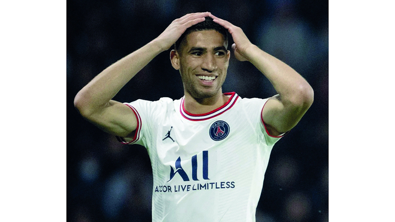 مدافع باريس سان جرمان أشرف حكيمي. أ.ف.ب