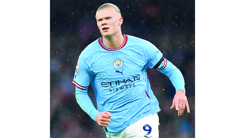 مهاجم مانشستر سيتي إيرلينغ هالاند. أ.ف.ب