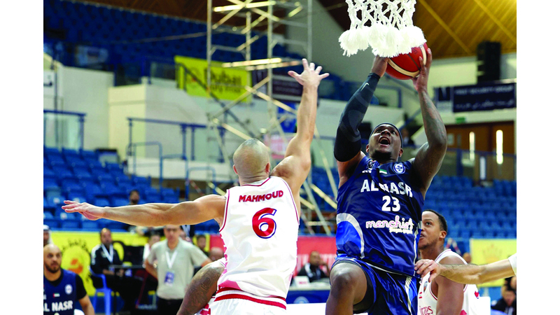 من لقاء النصر وبيروت اللبناني في افتتاح بطولة دبي الدولية لكرة السلة. تصوير: سالم خميس