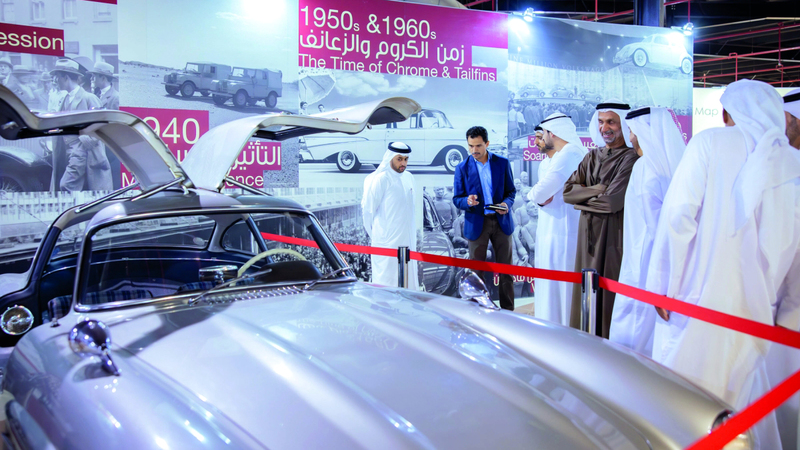 جانب من انطلاق فعاليات الدورة الثانية من مهرجان الشارقة للسيارات القديمة. من المصدر