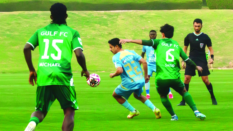 خلال منافسات دوري الدرجة الأولى بين الظفرة وغولف إف سي. من المصدر