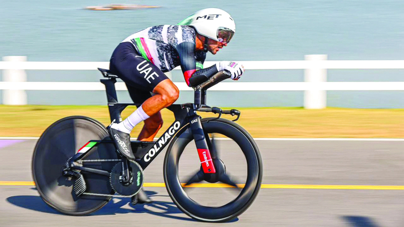 راشد البلوشي خلال مشاركته ببطولة آسيا للطريق في تايلاند. من المصدر