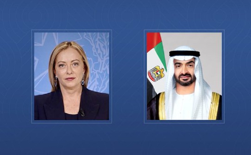 محمد بن زايد وجورجا ميلوني يشهدان جانبا من منتدى الأعمال الإماراتي
