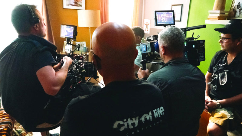 جانب من عمليات تصوير الفيلم التي انطلقت  في دبي 17 فبراير الماضي. من المصدر