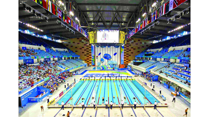 مجمع حمدان للسباحة قِبلَة الرياضيين والنجوم العالميين والأحداث الكبرى. من المصدر
