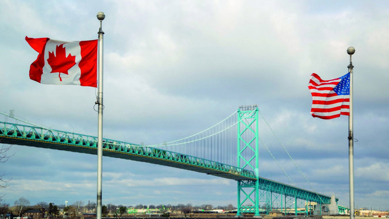 انخفاض ملحوظ في حركة المرور بين أميركا وكندا. رويترز