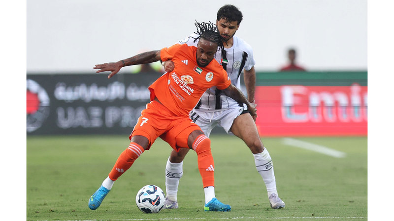 عجمان تعادل مع الجزيرة 1-1 في الجولة الـ21 من الدوري. تصوير: سالم خميس