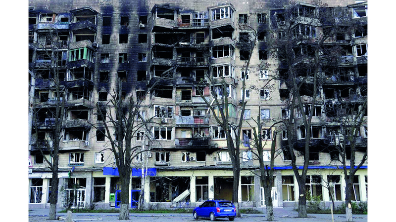 أجزاء كبيرة من المدينة تعرضت للدمار خلال السيطرة عليها من قبل القوات الروسية. من المصدر