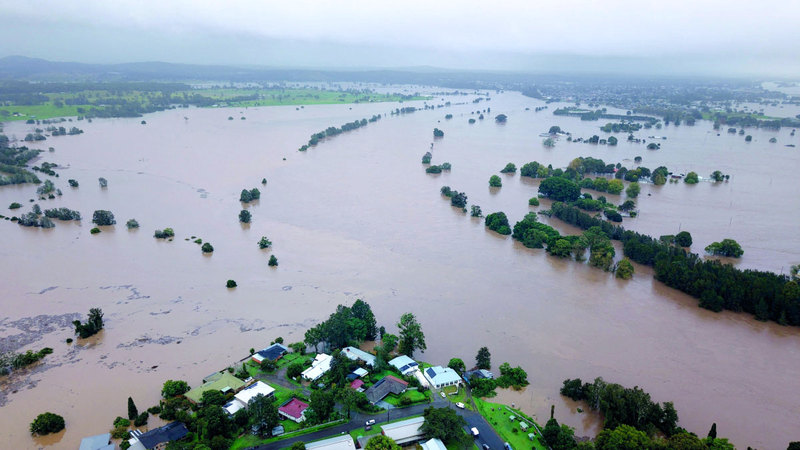 منطقة تغطيها مياه الفيضانات في نيو ساوث ويلز. أ.ف.ب.