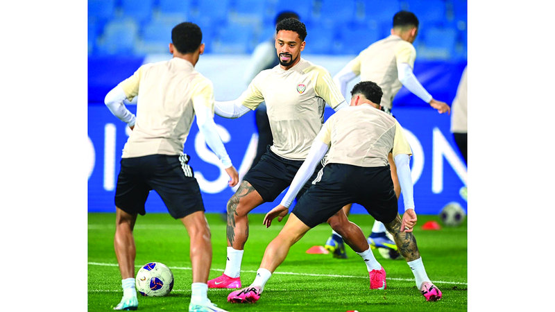 جانب من مران المنتخب في التجمع الماضي. من المصدر