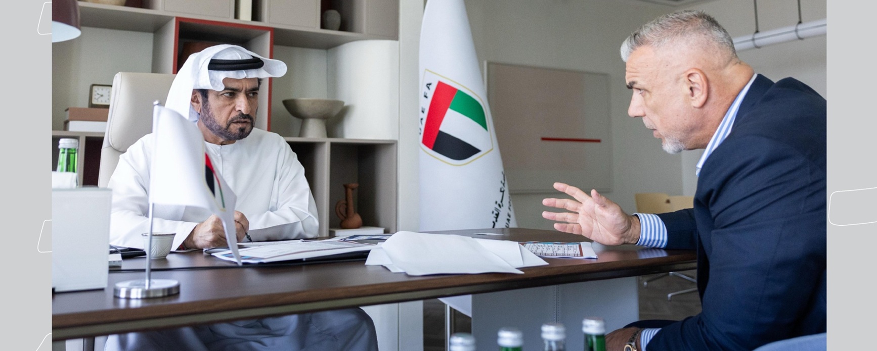 حمدان بن مبارك يلتقي مدرب المنتخب كوزمين