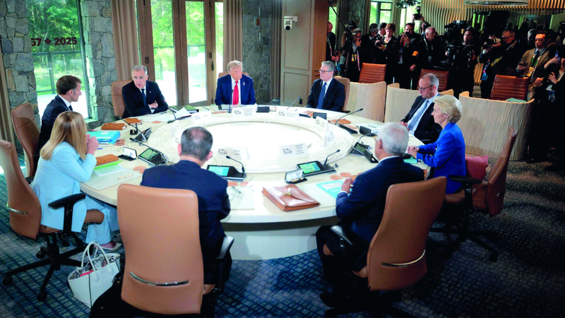 خلال أعمال قمة مجموعة &laquo;السبع&raquo; في كندا. من المصدر