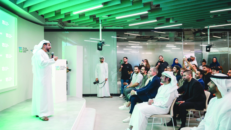 خلال المؤتمر الصحافي للكشف عن تفاصيل وشروط المشاركة في جائزة الأفلام المُولّدة بالذكاء الاصطناعي. من المصدر