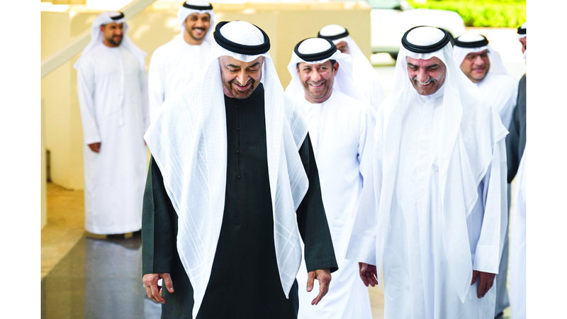 رئيس الدولة خلال استقباله حاكم الفجيرة. من المصدر