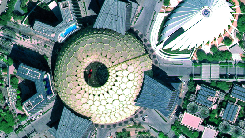 مدينة إكسبو دبي بعدسة «محمد بن زايد سات». من المصدر