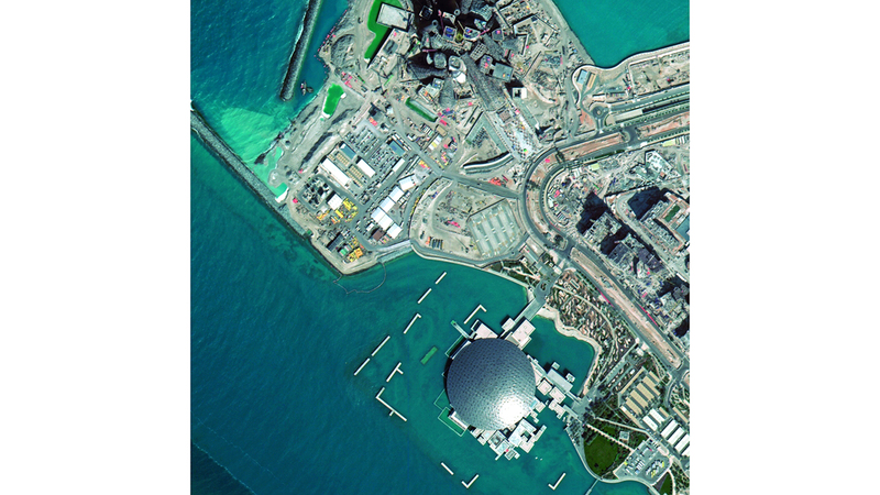 المنطقة الثقافية في السعديات- أبوظبي بعدسة «محمد بن زايد سات». من المصدر