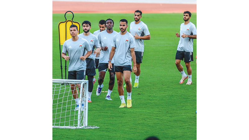 جانب من تدريبات المنتخب. من المصدر
