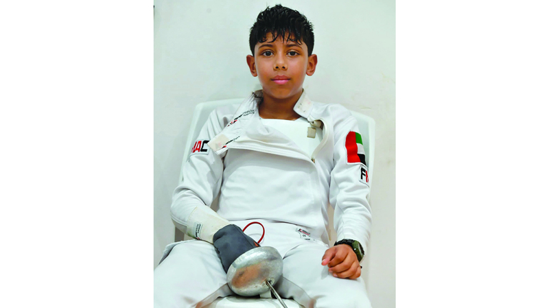 لاعب المنتخب الوطني للمبارزة عبدالله السماحي. من المصدر